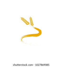 Simple wheat logo design illustration for bakery