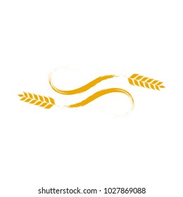 Simple wheat logo design illustration for bakery