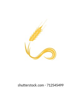 Simple wheat logo design illustration for bakery