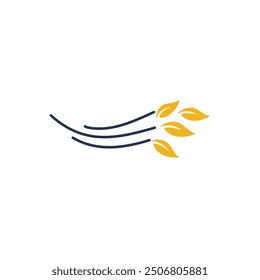 Simple wheat logo design. Minimalist wheat logo design featuring stylized wheat stalks with gold leaves. Perfect for a farm, bakery, or food company.