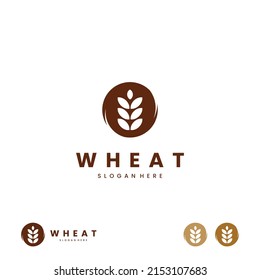 simple wheat logo design modern concept, grain logo icon template