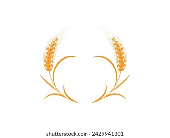 Simple wheat logo, wheat icon vector on white background.