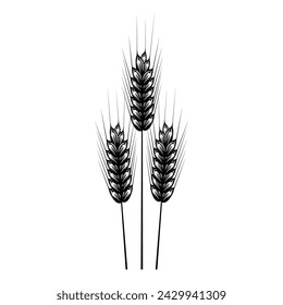 Simple wheat logo, wheat icon vector on white background.