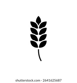 Simple Wheat Stalk with Curve for Nature and Harvest Symbol