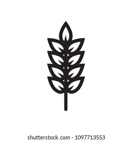 Simple wheat stalk. Vector. Isolate on white background.