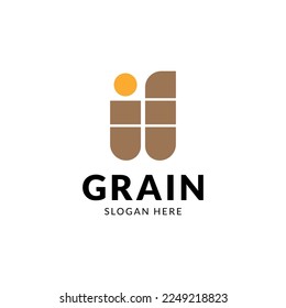 simple wheatgrain vector icon logo design.