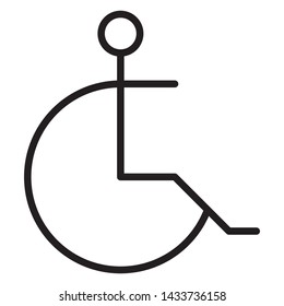 simple wheel chair vector icon design