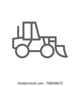 Simple wheel loader line icon. Symbol and sign vector illustration design. Editable Stroke. Isolated on white background