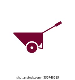 Simple  wheelbarrow icon, vector illustration. Flat design  