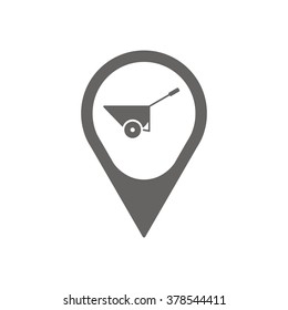 Simple   wheelbarrow icon, vector illustration. Flat design  