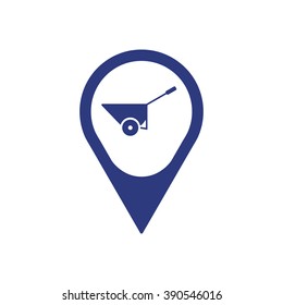 Simple   wheelbarrow  icon, vector illustration. Flat design  