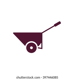 Simple  wheelbarrow icon, vector illustration. Flat design  