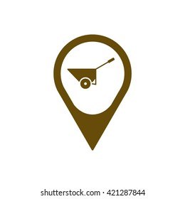 Simple  wheelbarrow  icon, vector illustration. Flat design  