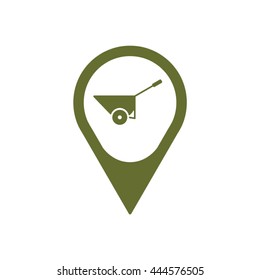 Simple  wheelbarrow icon, vector illustration. Flat design style.
