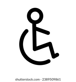 Simple wheelchair icon. Disability sign icon. Vector.