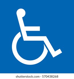 A simple wheelchair icon in vector format.