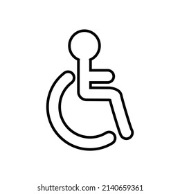 Simple wheelchair sign. Editable vector.