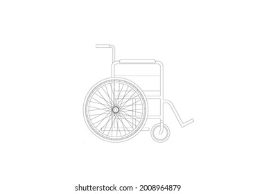 Simple wheelchair sketch vector design