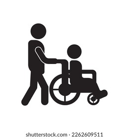 Simple wheelchair symbol icon,illustration design template.