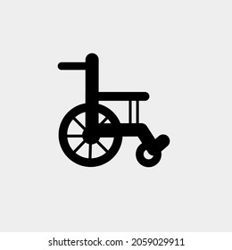 ilustración de plano de vector de silla de ruedas simple