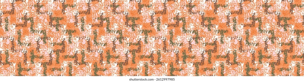 Simple whimsical grid modern abstract border shape seamless pattern. Trendy pastel color banner with hand drawn playful style for checkered edging trim, wash tape and summer texture ribbon background.