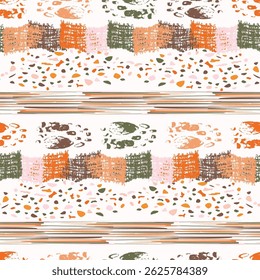Simple whimsical modern abstract shape seamless pattern. Trendy pastel color hand drawn playful style for wallpaper, backdrops and summer material texture. Fashion and home decor all over print.