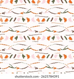 Simple whimsical modern abstract shape seamless pattern. Trendy pastel color hand drawn playful style for wallpaper, backdrops and summer material texture. Fashion and home decor all over print.