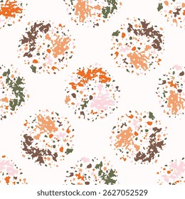Simple whimsical modern abstract shape seamless pattern. Trendy pastel color hand drawn playful style for wallpaper, backdrops and summer material texture. Fashion and home decor all over print.