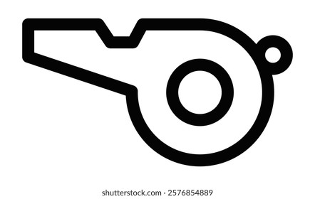 Simple whistle sports icon vector. Editable stroke.