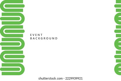 Simple white abstract background with green colored curvy pattern. Suitable for event backdrop, photo booth, and banner.