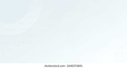 Simple white abstract background. Modern circle lines pattern. Futuristic concept. Minimal geometric design.