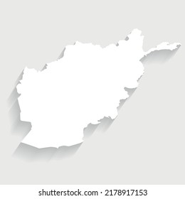 Simple white Afghanistan map on gray background, vector, illustration, eps 10 file