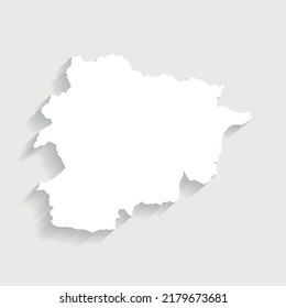 Simple white Andorra map on gray background, vector, illustration, eps 10 file