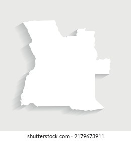 Simple white Angola map on gray background, vector, illustration, eps 10 file