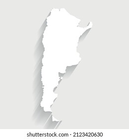 Simple white Argentina map on gray background, vector, illustration, eps 10 file