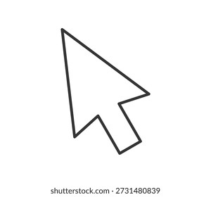Icono de cursor de flecha blanca simple Vector de ilustración