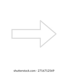 Icono direccional de flecha blanca simple hacia la derecha gráfico de navegación de movimiento.