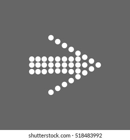 Simple white arrow on grey background