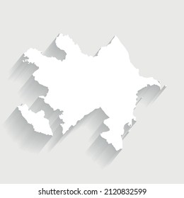 Simple white Azerbaijan map on gray background, vector, illustration, eps 10 file