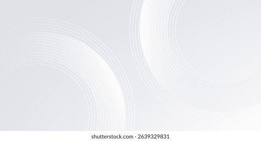 Simple white background with white circle lines digital future modern abstract