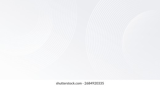Fondo blanco simple con líneas de círculo blanco estilo circular buen arte