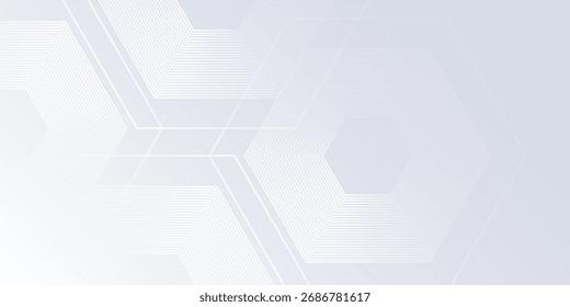 Simple white background with gradient color and artistic dynamic hexagon abstract modern