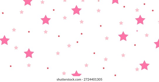 Fondo blanco simple con estrellas rosas dispersas, ideal para diseños abstractos minimalistas, divertidos, festivos o decorativos en formatos digitales o impresos.
