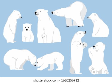 Simple white bear character. Vector illustration character doodle cartoon