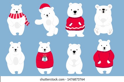 christmas polar bear clipart
