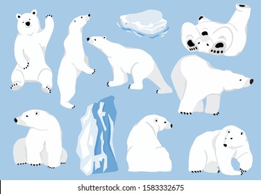 Simple white bear character.Vector illustration character doodle cartoon