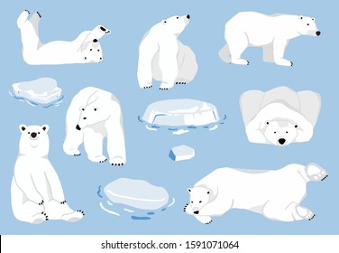 Simple white bear character.Vector illustration character doodle cartoon