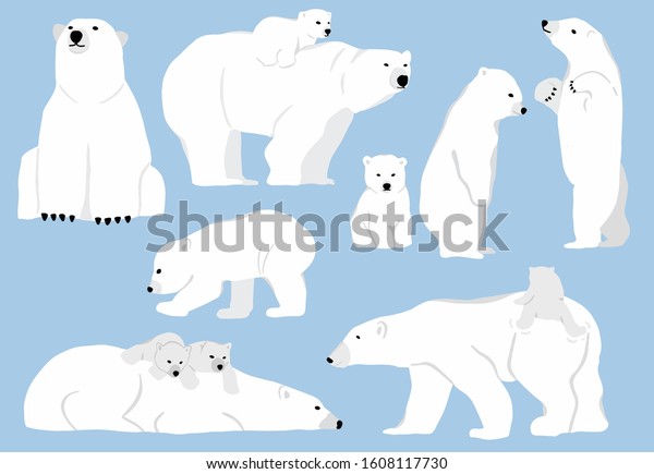 Simple White Bear Charactervector Illustration Character Stock Vector ...