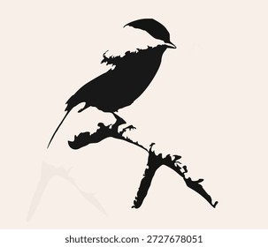 Simple pájaro blanco como tema principal, transmitiendo un aspecto limpio y minimalista. Perfecto para fondos de la naturaleza, ilustraciones o diseños creativos que enfatizan la simplicidad y la belleza de la vida silvestre