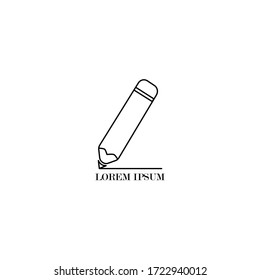 A SIMPLE WHITE BLACK PENCIL LOGO IS SIMPLE AND CLEAR